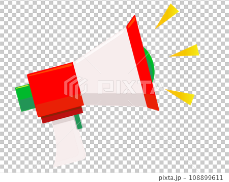 クリスマスカラーのメガホンのイラスト 108899611