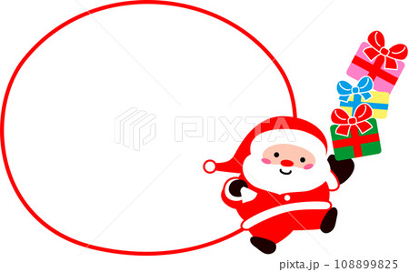 プレゼントを背負って笑うクリスマスのサンタクロース 吹き出し プレゼントを背負って笑うクリスマスのサンタクロース 吹き出し 108899825