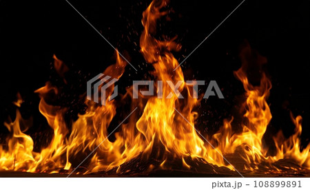 AI生成画像：炎の背景素材 108899891