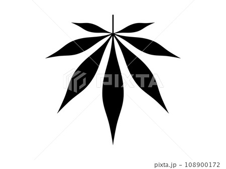 大麻草のシルエット 108900172