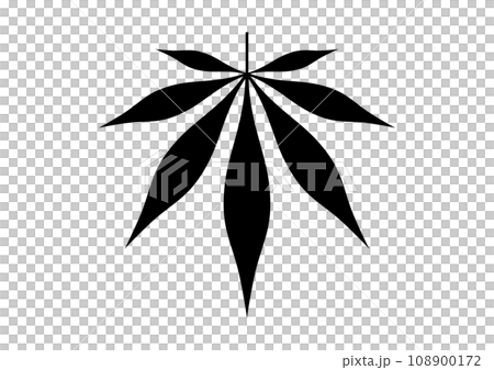大麻草のシルエット 108900172