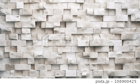 Uneven stone blocks material rock texture abstract background, architecture and craftsmanship concept. Generative AI 108900425