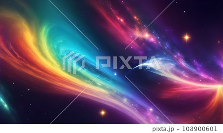宇宙と銀河やビッグバンをモチーフとしたカラフルな背景素材 108900601
