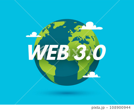 Web 3 world technology digital background. Web3 planet future internet new version blockchain Web 3 world technology digital background. Web3 planet future internet new version blockchain 108900944