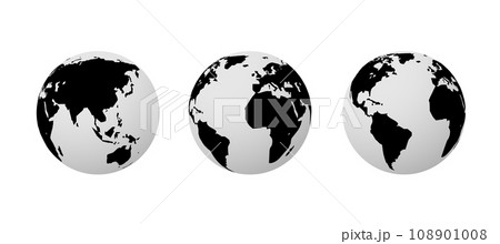 World globe earth vector map silhouette illustration europe. World globe simple map icon. World globe earth vector map silhouette illustration europe. World globe simple map icon. 108901008