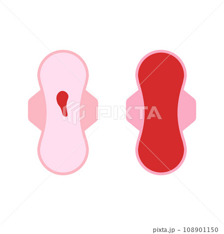 Vaginal bleeding menstruation postpartum pad lochia period. Woman pad menstrual icon. 108901150