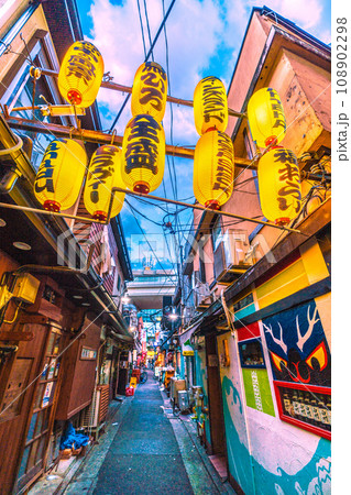 日本の東京都市景観11月。三軒茶屋駅すぐの飲み屋街「三茶3番街」(三軒茶屋三角地帯)などを望む 日本の東京都市景観11月。三軒茶屋駅すぐの飲み屋街「三茶3番街」(三軒茶屋三角地帯)などを望む 108902298