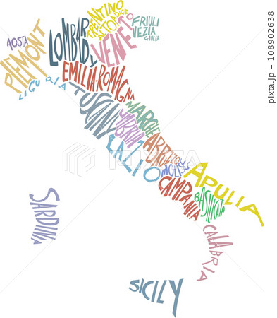 Italy map with states Italy map with states 108902638