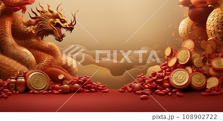 Chinese new year Abstract background, Holiday Celebration events concept, Auspicious pattern, Copy space for text, AI Generative Chinese new year Abstract background, Holiday Celebration events concept, Auspicious pattern, Copy space for text, AI Generative 108902722