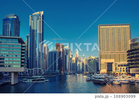 Dubai Marina at sunset Dubai Marina at sunset 108903099