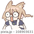 猫耳ツインテールメイドのかわいいスタンプイラスト 108903631
