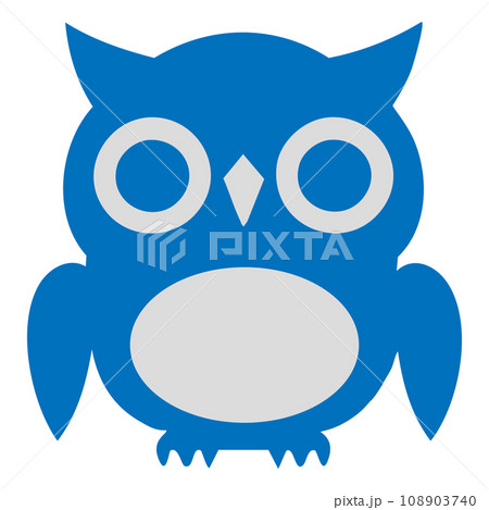 フクロウのアイコン 青のイラスト素材 [108903740] - PIXTA