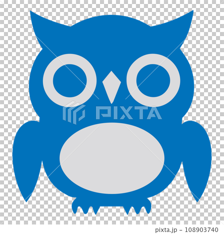 フクロウのアイコン 青のイラスト素材 [108903740] - PIXTA