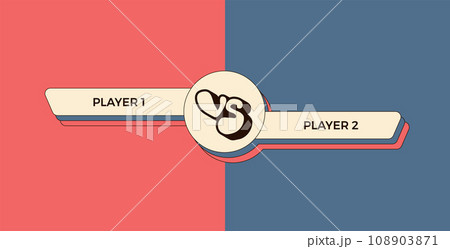 Versus groovy retro comparison blank. Vs vector background. Template. 108903871