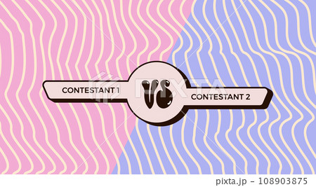 Versus groovy retro comparison blank. Vs vector background. Template. 108903875