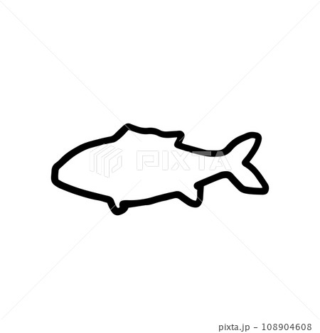 魚のシルエットアイコン 魚のシルエットアイコン 108904608