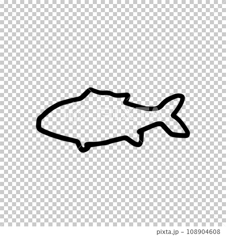 魚のシルエットアイコン 魚のシルエットアイコン 108904608