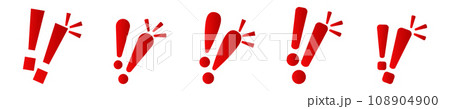 Exclamation mark. Red vector warn sign. Caution or attention icon. Exclamation mark. Red vector warn sign. Caution or attention icon. 108904900
