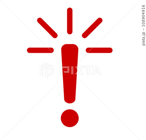 Exclamation mark. Red vector warn sign. Caution or attention icon. 108904916