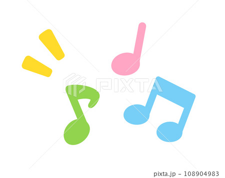 かわいい音符のイラスト素材 108904983