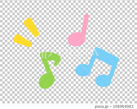 かわいい音符のイラスト素材 108904983