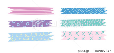 cute tape doodle handdrawn. Daily planner for element, diary, note, decoration cute tape doodle handdrawn. Daily planner for element, diary, note, decoration 108905137