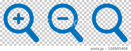 Magnifying glass icon set enlargement and reduction blue 108905408