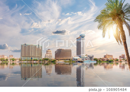 Center of Cairo on the Nile, oasis look photo of Egypt 108905484