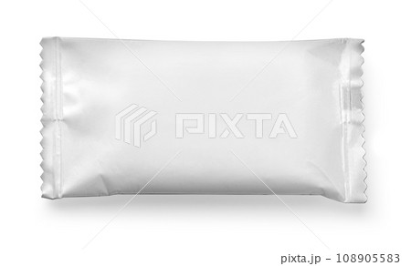 Top view of an empty plastic snack bag 108905583