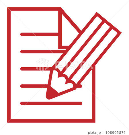 メモ書き、資料のアイコン 赤 メモ書き、資料のアイコン 赤 108905873