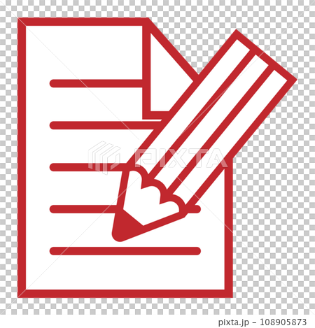Memo writing, document icon red 108905873
