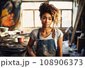 Portrait of young passionate female artist in her mid-20s 108906373