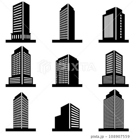 いろいろなビルの立体イラストセット いろいろなビルの立体イラストセット 108907559