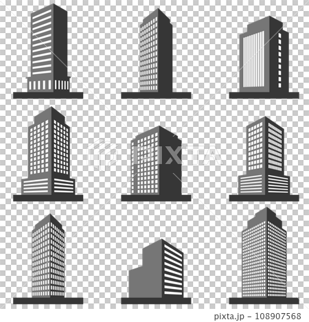 各種建築物的 3D 插圖集 各種建築物的 3D 插圖集 108907568