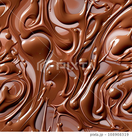Melt Chocolate Texture Background, Chocolate Sauce Pattern, Cocoa Hazelnut Cream, Textured Chocolate 108908319