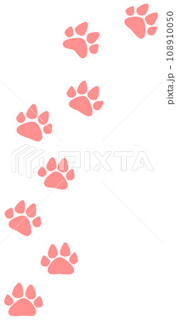 ペットで飼う犬や猫の可愛い肉球イラスト 108910050