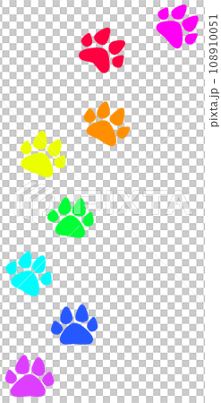 ペットで飼う犬や猫の可愛い肉球イラスト ペットで飼う犬や猫の可愛い肉球イラスト 108910051