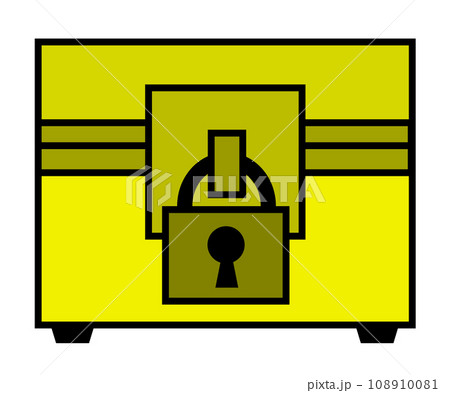 金銀の黄金や財宝が保管される頑丈な宝箱のイラスト 108910081