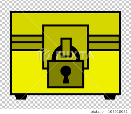 金銀の黄金や財宝が保管される頑丈な宝箱のイラスト 108910081