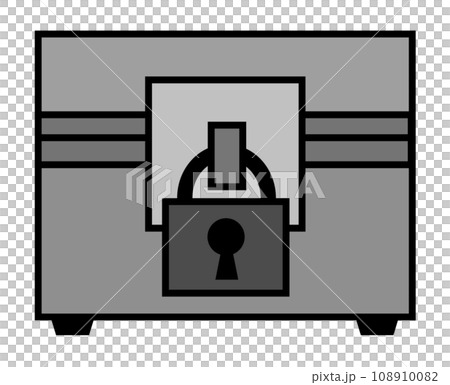 金銀の黄金や財宝が保管される頑丈な宝箱のイラスト 108910082