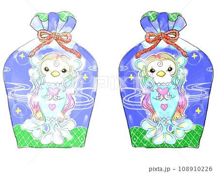 アマビエ水彩お守り 108910226