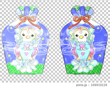 アマビエ水彩お守り 108910226