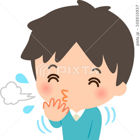 笑いを堪えられず噴き出す男性 笑いを堪えられず噴き出す男性 108910937