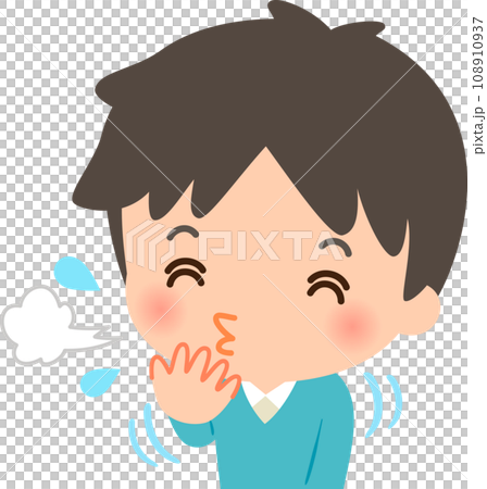 笑いを堪えられず噴き出す男性 笑いを堪えられず噴き出す男性 108910937