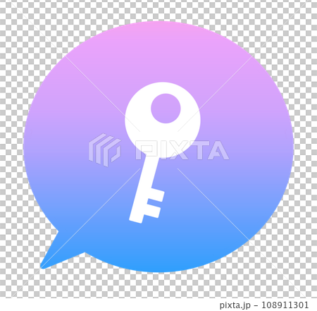 Blue-purple gradation | Key and speech bubble 108911301