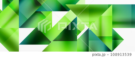 Captivating vector abstraction. Triangles interlock in mesmerizing dance, crafting dynamic geometric backdrop. Fusion of shapes and angles creates artful symphony of modern design 108913539