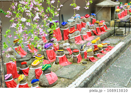 京都 紫雲山頂法寺 六角堂のお地蔵様と桜(京都市中京区) 京都 紫雲山頂法寺 六角堂のお地蔵様と桜(京都市中京区) 108913810