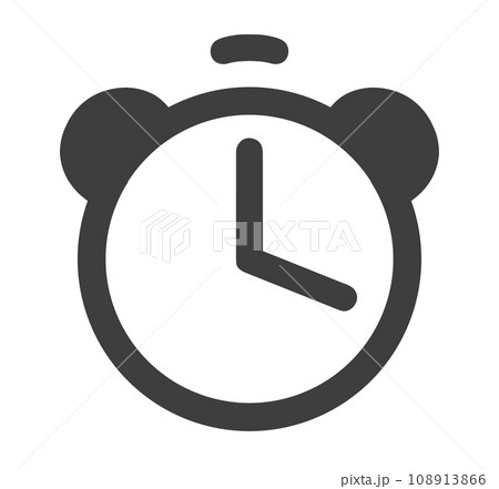 シンプルな黒色の目覚まし時計 108913866