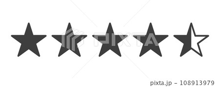 シンプルな黒色の4.5星マーク 108913979