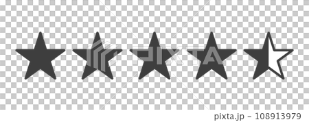シンプルな黒色の4.5星マーク 108913979
